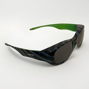 Jonathan Paul Fitover Sunglasses Tiger Stripe Blue with Green Polarvue grey